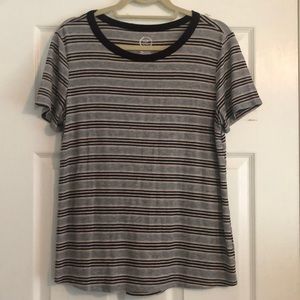🌻5/$35🌻 Maurices | Gray and Plum Light Casual Striped Tee